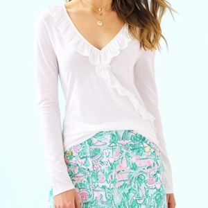Lilly Pulitzer Resort White Loreda Long Sleeve Top